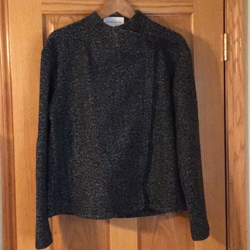 Bcbgeneration Black And Gray Patterned Zip Sweate… - image 1